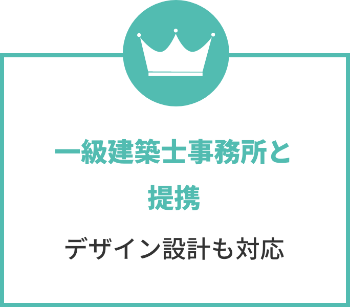 一級建築士事務所と提携 デザイン設計も対応